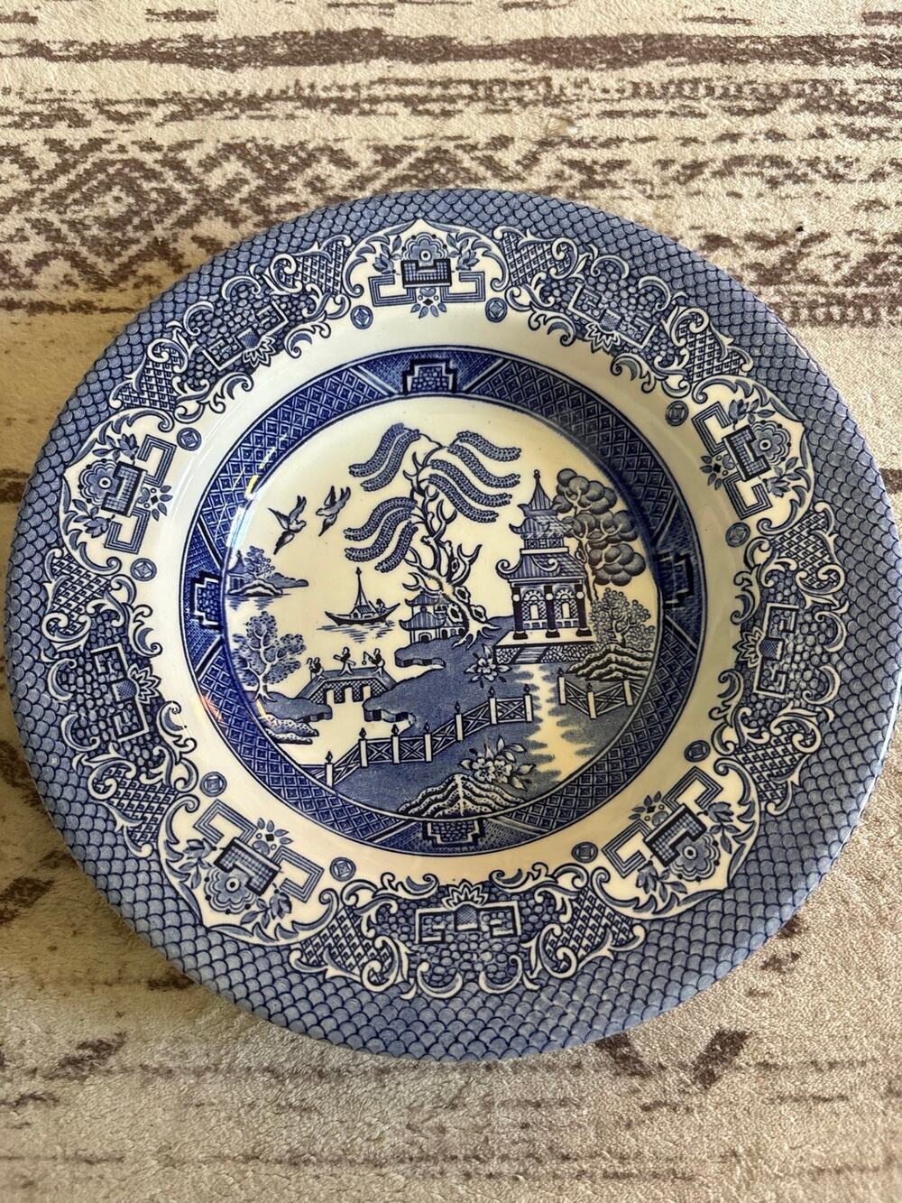 English Ironstone China EIT Blue Willow Cereal Soup Bowl England Made